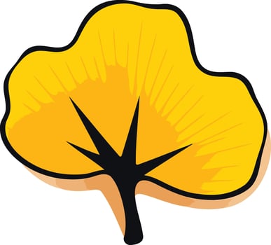 Yellow Ginkgo Leaf Illustration vector