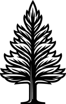 A simple yet striking silhouette of a pine tree, perfect for logos, branding, and nature inspired designs vector