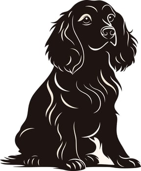 Silhouette of a Sitting Cocker Spaniel vector