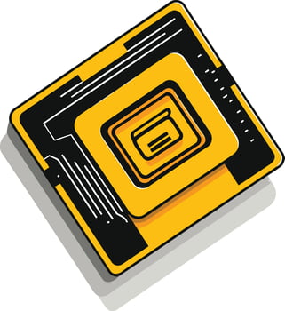 Yellow and Black Circuit Board Illustration vector