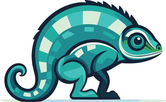 A Vibrant Blue Chameleon Illustration vector