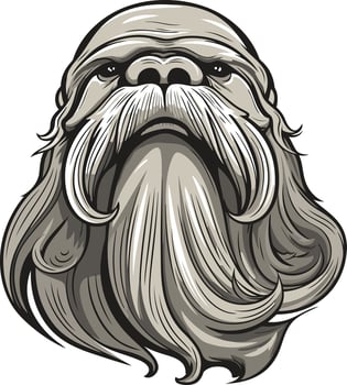 Illustrative Portrait of a Bearded Man vector