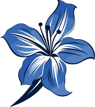 Blue Lily Flower Illustration vector