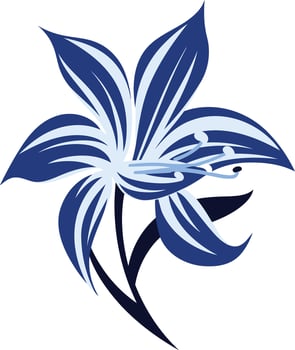 Blue Lily with Striped Petals vector