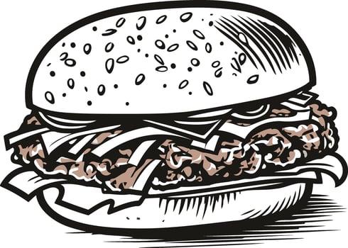 A Deliciously Illustrated Hamburger vector