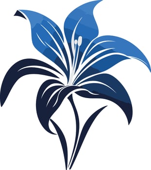 Blue Lily Flower Illustration vector
