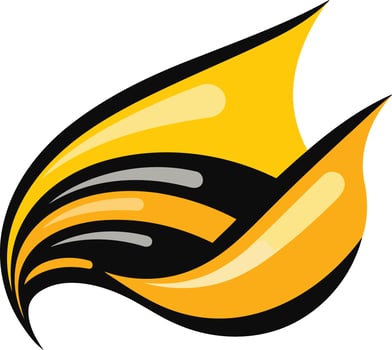 Abstract Yellow and Black Wing Design vector