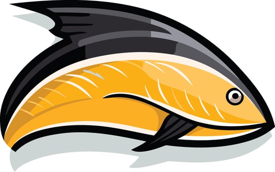 Yellow and Black Fish Illustration vector