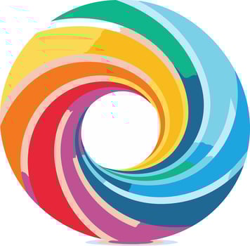 Abstract Colorful Swirling Circle Design vector