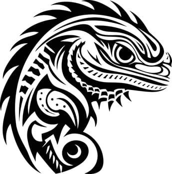 Tribal tattoo design of a lizard vector