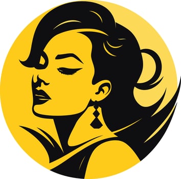 Elegant Woman in Black and Yellow vector