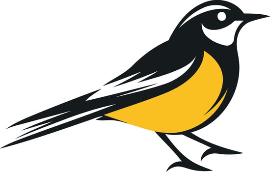 Yellow and Black Bird Illustration vector