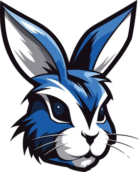 Blue and White Bunny Mascot Illustration vector