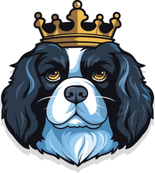 King Cavalier Dog with a Golden Crown vector