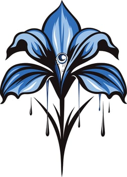 Blue Flower With an Eye in the Center vector