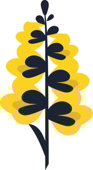 Simple Yellow and Blue Abstract Floral Design vector