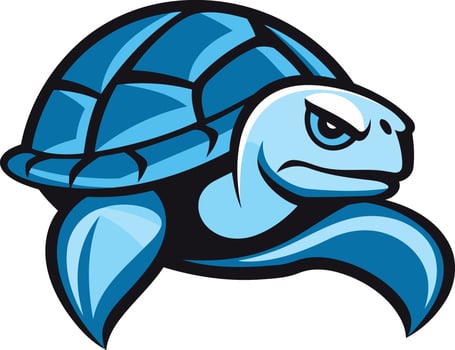 Blue Turtle Mascot Logo vector