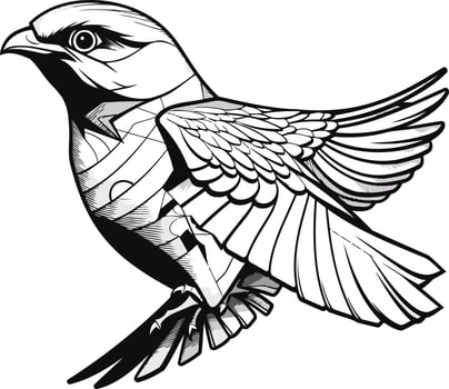 Detailed Illustration of a Bird in Flight vector