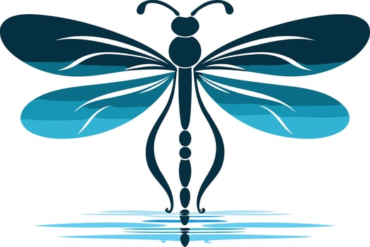 Dragonfly Silhouette on Water vector