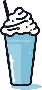 Milkshake with Whipped Cream and Sprinkles vector