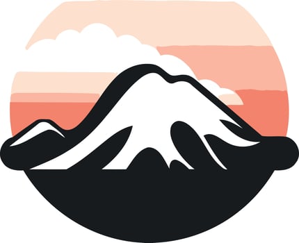 Mountain Silhouette Against Sunset Sky vector