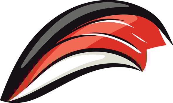Abstract Red and Black Curved Shape vector