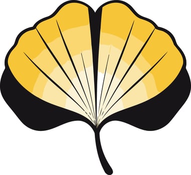 Yellow Ginkgo Leaf Illustration vector