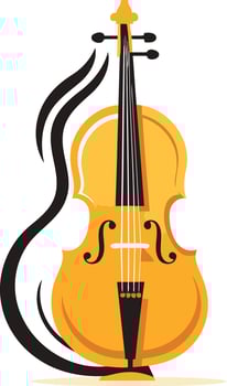 Yellow Violin with Black Abstract Background vector