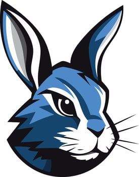 Blue Bunny Mascot Headshot vector