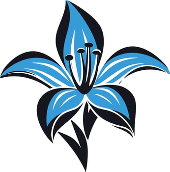 Blue Lily Flower Illustration vector