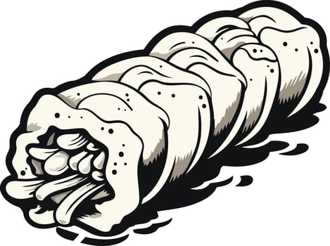 Cartoon Style Illustration of a Burrito vector