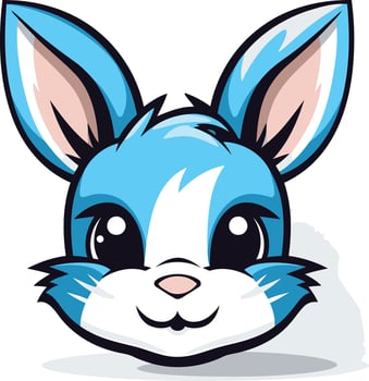 Cute Blue Bunny with Big Eyes vector