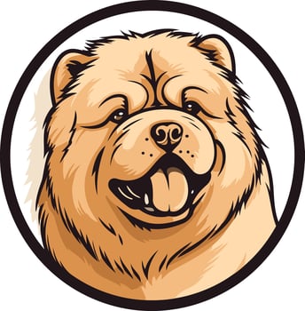 Smiling Chow Chow Dog Portrait vector