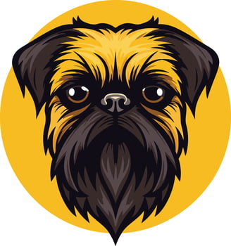 Brussels Griffon Dog Breed Portrait vector