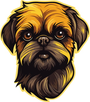 Brussels Griffon Portrait Illustration vector