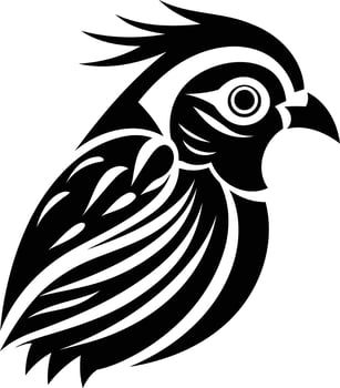 A bold, tribal style tattoo design of a quail, perfect for use in branding, logos, or as inspiration for body art vector