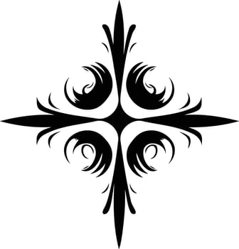 A stylized, intricate cross design perfect for tattoos, graphic design, and religious themes vector