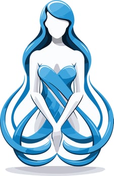 Abstract Illustration of a Woman Dressed in Blue vector
