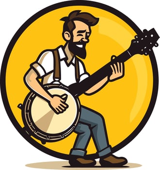 Banjo Player with a Grin vector
