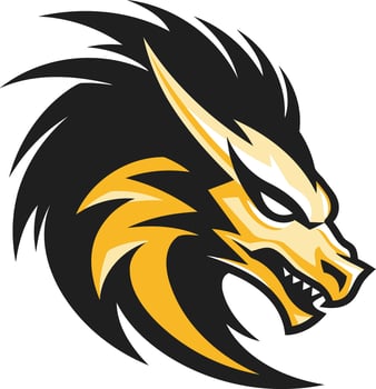 Fierce Dragon Head Mascot Design vector