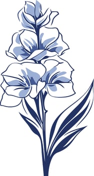 Elegant Blue Flower Illustration vector
