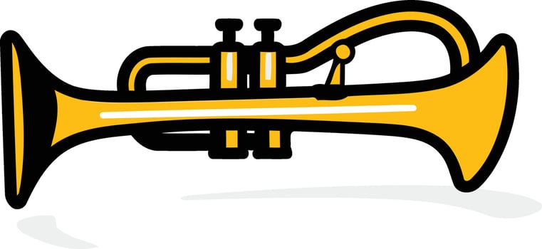 Simple Illustration of a Brass Instrument A Trumpet vector