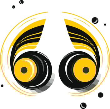 Abstract Design with Yellow and Black Circular Elements vector
