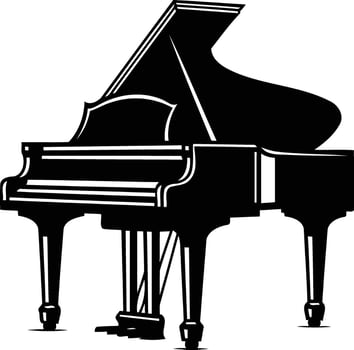 A simple silhouette of a grand piano, perfect for music themed projects or illustrations vector