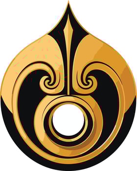 Golden Fleur de lis with a Center Hole vector