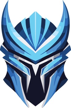 Blue and White Warrior Helmet Logo vector