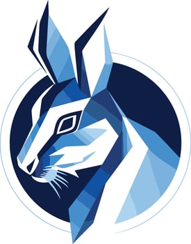 Geometric Blue Rabbit Illustration vector