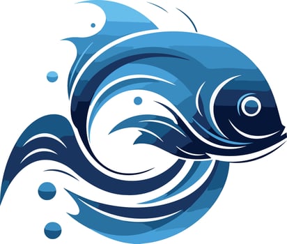 Abstract Blue Fish Illustration vector