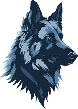 Blue German Shepherd Portrait vector