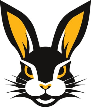 Black Rabbit Mascot with Yellow Ears vector